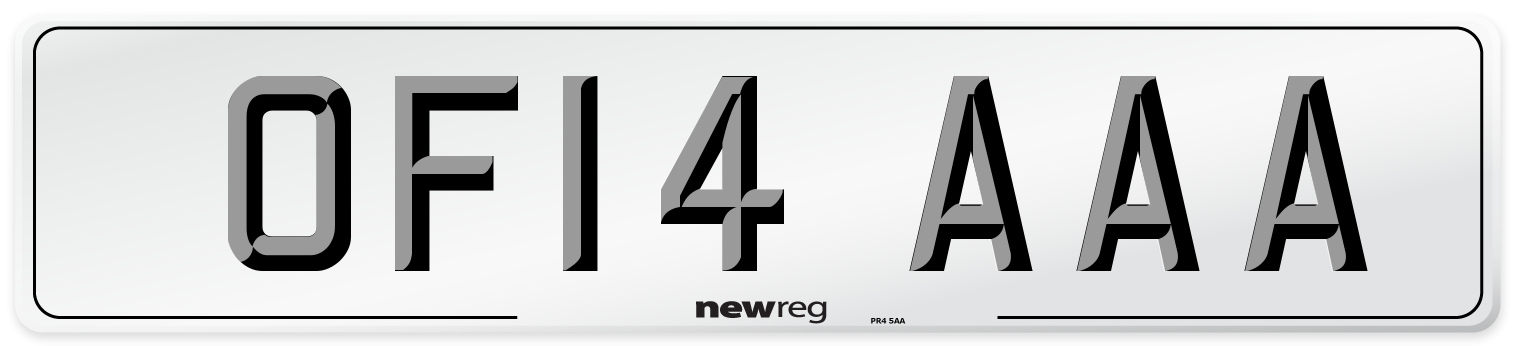 OF14 AAA Number Plate from New Reg